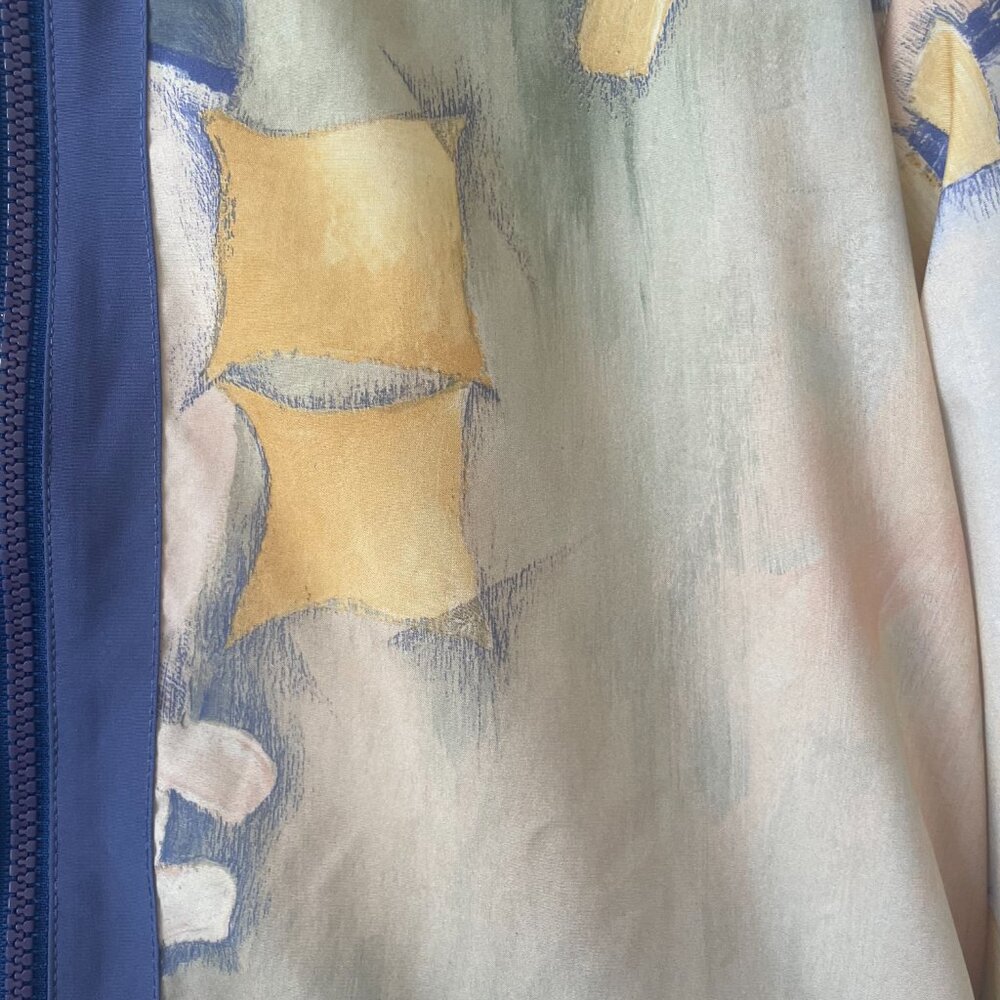 Lily's of Beverly Hills Vintage Bomber Jacket, Watercolor Pastel Print, S, 5373 - Picture 4 of 9